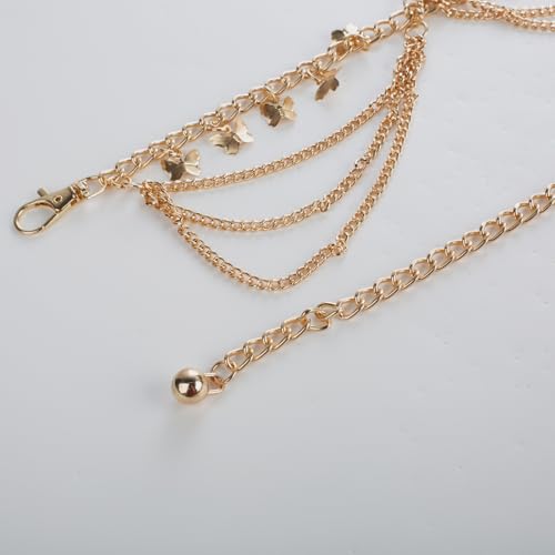 SCARLET DARKNES Women's Chain Belt Metal Waist Cowboy Belt Concho Belt for Dress3