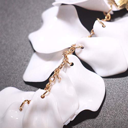 Image of Acrylic Rose Petal Drop Dangle Earrings Bohemian Resin Square /Oval /Hoop /Flower /Heart Statement Earrings for Women Gifts