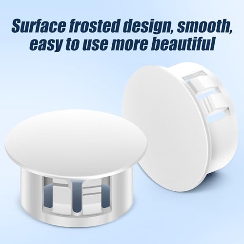 Image of 100PCS 5 /8 inch White Plastic Plugs Hole, Round PA66 Plug Furniture Hole Decorative Cover