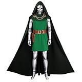 COSLANDERS Mens Doctor Doom Costume Outfit with Cape Mask Halloween Doctor Doom Costume (FULL SET, XL)