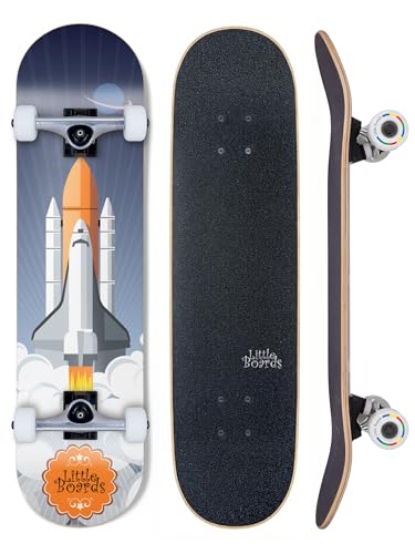 Little Boards Skateboard für Kinder - hochwertiges Komplettboard für Anfänger ab 3 oder 6 Jahren, aus 7 Lagen Ahorn, mit Griptape, Achsen und Urethane Rollen, ABEC 5 Kugellager