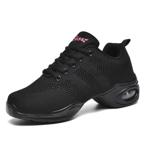 Hixingo Zapatillas de Deporte Jazz para Mujeres, Zapatos de Baile Antideslizantes Baile Sneaker Ligeros y Transpirables para Fitness y Entrenamiento de Danza