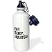 3dRose wb_180413_1 Eat Sleep Jiu Jitsu - Japanese Martial Art - Ju Jutsu Jujutsu Jujitsu Sports Water Bottle 21 oz Multicolor