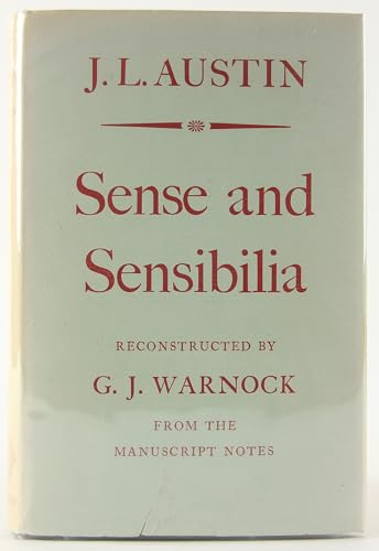 Sense and Sensibilia Reconstructed By G.J. Warn... [Unknown] B003ZHM2N8 Book Cover