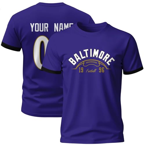 Image of ANTKING T-Shirt Custom Name Number Crewneck Short Sleeve for Men Youth Gifts