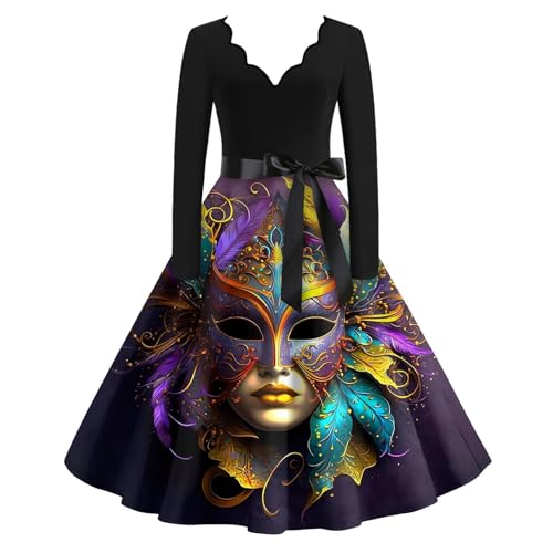 TOFOTL Robe Renaissance Déguisement Carnaval Femme Venise Annee 80 Année 2000 Italie Princesse 80 Disco Année 90 Annees 60 Multicolore Couple Deguisement Drole Adulte Pourpre L