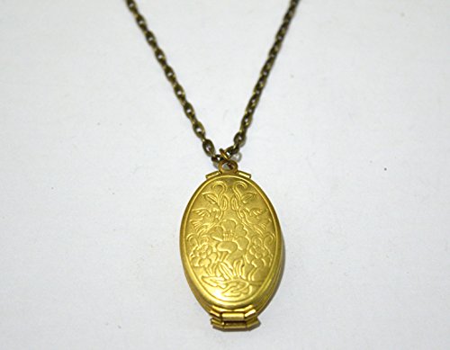 Folding locket necklace brass photo locket four photo locket brass locket Long Chain locket Necklace family tree keepsake bronze locket 
