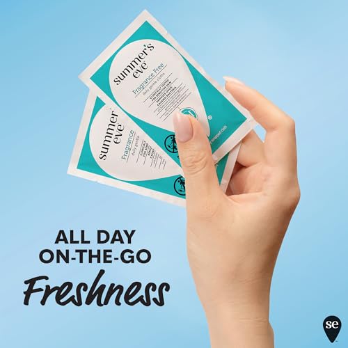 Image of Summer's Eve Feminine Wipes, Fragrance Free, Individually Wrapped Vaginal Wipes with Gentle pH-Balanced Micellar Water Formula, Feminine Care to Help Remove Vaginal Odor, Gynecologist Tested, 12 Ct