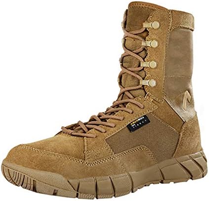 PAVEHAWK Men's 8 inch Tactical Boots Outdoor Casual Lightweight Coyote Military Boots for Hiking Work Combat