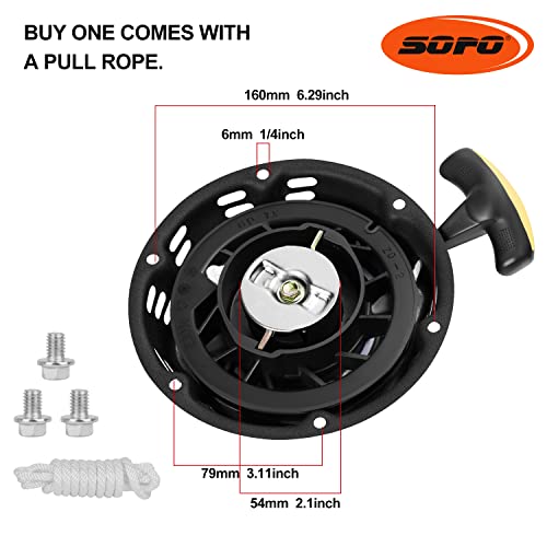 Image of SOFO Pull Start Assembly for Champion 196cc 208cc 212cc 224cc 3000 3500 4000 4500 Watt 5.5hp 6.5hp Engine CPE Generator Water Pump Pressure Washer Recoil Starter Pull Cord Replacement