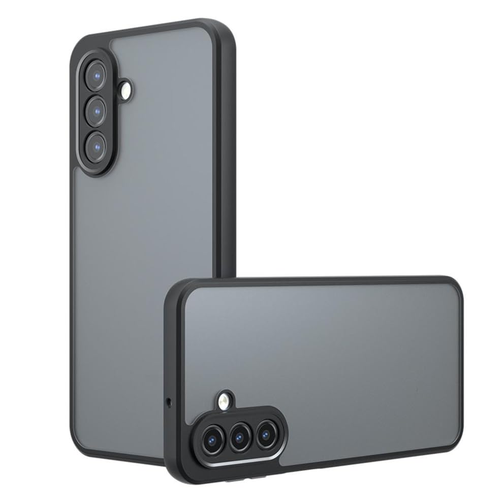 Image of Matte PC + TPU Back Cover Case for Samsung Galaxy M17 5G, Black | Anti-Fingerprint, Air Bag Corners, Never Turns Yellow, Micro Arc Edge, Camera Protection