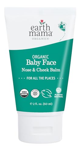 Image of Earth Mama Organic Baby Face Nose & Cheek Balm | Moisturizer with Calendula Oil for Dry Skin Care, Natural Petroleum Jelly Alternative (2-Fluid Ounce)
