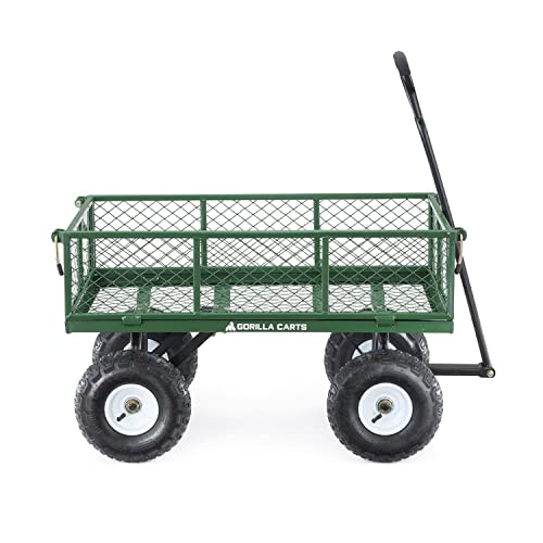 Gorilla Carts GOR400-COM Steel Garden Cart, Steel Mesh Removable Sides thumb #4