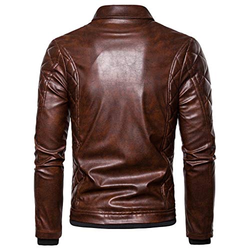 Men's Casual Jacket Striped Vintage Pilot Jacket Full Zip with Chest Pocket Denim Jacket Steampunk Jacket Medieval Stand-Up Collar Faux Leather Jacket Men's Slim Fit