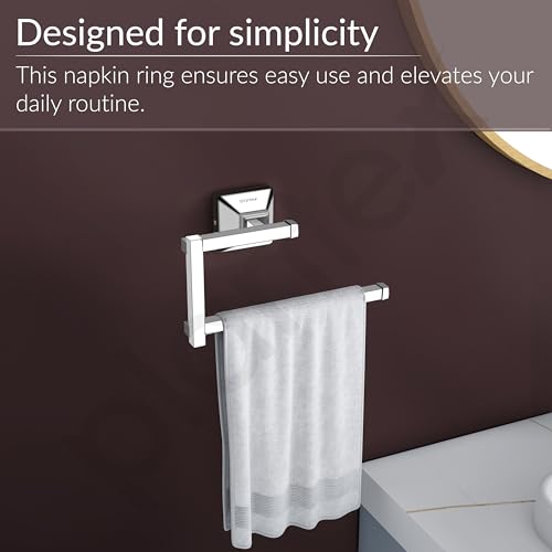 Plantex 304 Grade Stainless Steel Hand Towel Hanger for Washbasin/Towel Holder for Kitchen/Napkin Holder/Bathroom Accessories - Squaro (Chrome) (Image - 4)