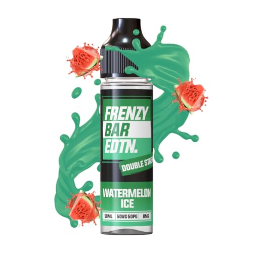 50ml Frenzy Bar EDTN E Liquid 50/50 Vape E Liquid Ecig Juice Cigarette Liquid MTL Juice Vape Liquid Flavoured E Juice E Cigarette E-LIquid Nicotine Free Short Fill (Watermelon Ice)