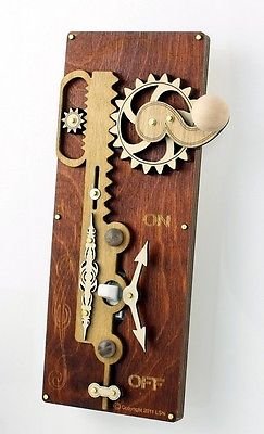Green Tree Jewelry Single Rack & Pinion Brown Wood Light Switch Plate