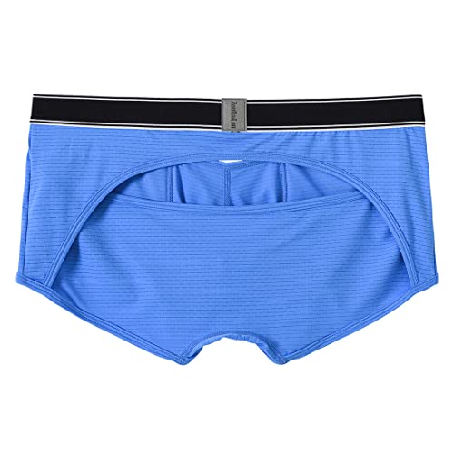 JINSHI Men's Open Back Trunks Underwear Backless Boxer Shorts with Horizontal Fly3