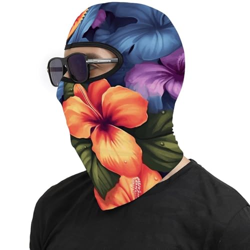 Pasamontaña para hombre y mujer con estampado floral tropical, máscara facial para motocicleta, gorro calentador de cuello y cabeza completa miniatura 4