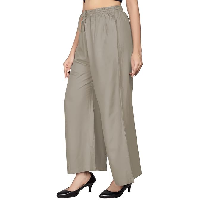Image of BENKILS Women's Cotton Reyon Regular Fit Palazzo Pants - Available Size - M to 6XL