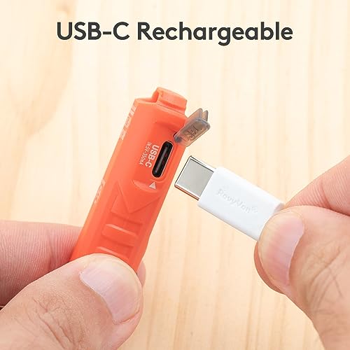 RovyVon A1 USB C Rechargeable EDC Flashlight 650 Lumens Super Bright Outdoor Mini Keychain Flashlights for Everyday Carry, Camping, Thanksgiving, Xmas Gift(Orange) - Image 6