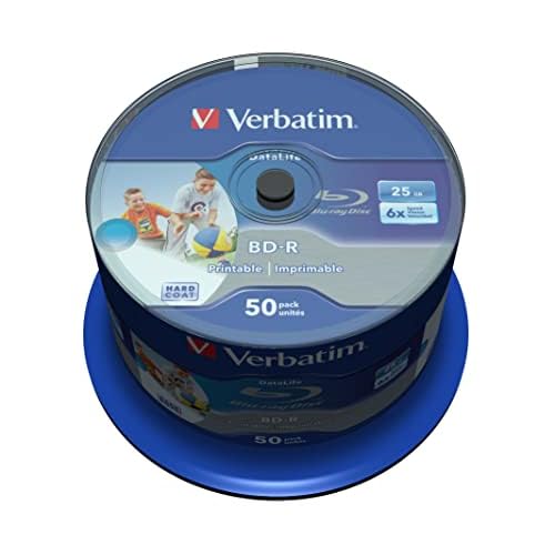 Verbatim BD-R SL Datalife 25 GB - Blu-Ray-Disk - 6-fache Brenngeschwindigkeit - Groß bedruckbar - Hardcoat Scratch Guard - Spindel - 50er Pack