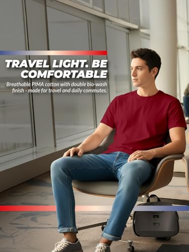 Image of 100% PIMA Cotton T Shirt for Man | Premium Men T-Shirts Regular Fit | Half Sleeve Round Neck Cotton Tshirt for Man | Mens Tees Made for Indian Climate | Available in 10 Colours