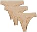 Balanced Tech Women's Seamless Thong Panties 3-Pack - Nude - Medium