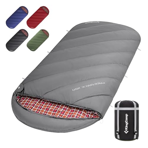 KingCamp XXL Saco de Dormir de Franela Extra Grande Ligero Super Cómodo Saco de Dormir Invierno Calído Saco de Dormir Adulto para Camping,Viaje,Aire Libre