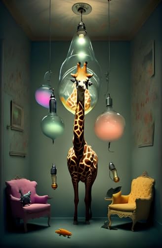 Dessin girafe géant 58x90 cm pour habiller un grand mur vide
