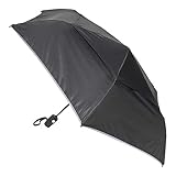 TUMI - Auto Close Umbrella - Windproof Compact Travel Umbrella - Medium - Black