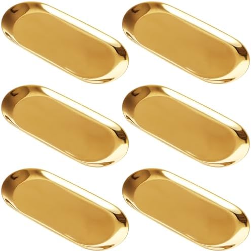 Amazon.com: Oungy 6 Pack Gold Decorative Tray 7 Inch Stainless Steel ...