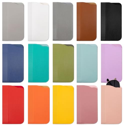 Image of 30 Pcs PU Leather Eyeglass Case, Soft Eyeglass Cases, Slim Eyeglass Case, Pocket Glasses Case for Women