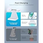 Magnetic Wireless Charger for iPhone - 3-in-1 Fast Charging Station Compatible with MagSafe Charger iPhone 16-12 Series Apple Watch AirPods for Nightstand Desktop Bedside (White) - Image 5
