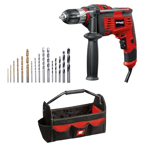 Einhell Perceuse à percussion TC-ID 1000 E Kit (1010 W, 240 V, jeu de forets et sac de transport...