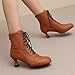 CSRZPMG Women Victorian Ankle Boots Fall Winter Renaissance Kitten Heel Retro Mid Calf Fashion Dress Boots Chunky Heel Lace up Round Toe High Heel Booties