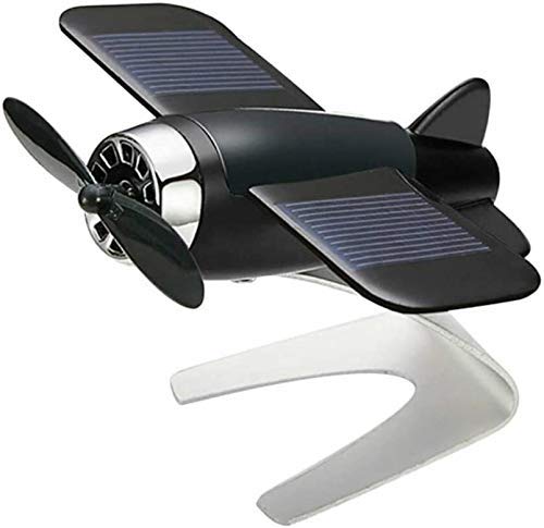 Allure Auto® Aircraft Model Alloy Solar Energy Rotate Airplane Air Freshner Essential Oil Diffuser Metal Handicraft (Black) Compatible WithMahindra e2o Plus