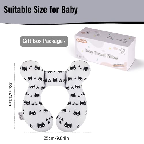 Image of KAKIBLIN Baby Travel Pillow for Head and Neck, Upgraded Baby Support Pillow, Baby Neck Pillows for Car Seat,Pushchair,Travel, Grey