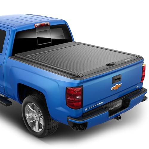 Image of Flowkottu Retractable Tonneau Cover Fit Chevy Silverado Sierra Truck Bed (2014-2018 1500, 5.8 FT)