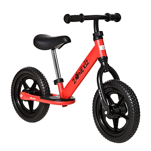 HOMCOM Bicicleta sin Pedales para Niños de +2 Años con Sillín Ajustable de 31-41 cm y Manillar Regulable Bicicleta de Equilibrio Infantil con Ruedas de 12' 89x37x55-60 cm Rojo