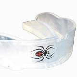 BAY SPINNE CE Spider ZAHNSCHUTZ TRANSPARENT Kinder Kids mit Box, Sport Mundschutz, Zahnschützer, Mundschützer Kampfsport Boxen Hockey MMA Handball Basketball Erwachsene, Junior Junioren
