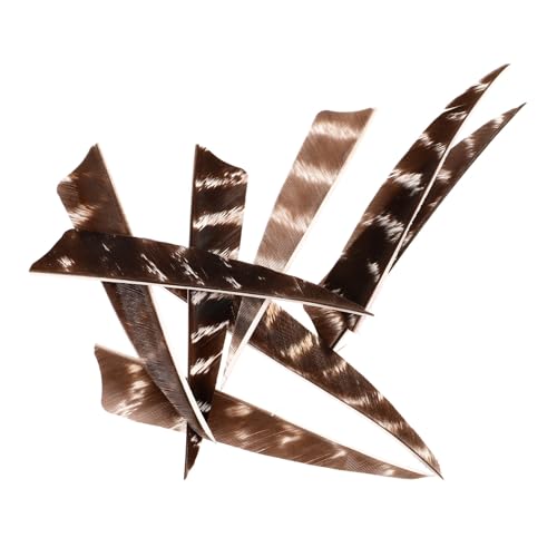 Mobestech 8個 火?羽毛 矢羽根 伝統的な盾形 水滴形リアルプルーム 繰り返し使用可能なアーチェリー矢部品 矢の安定性向上用パーツ