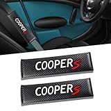 JULOPO 2PCS Carbon Fiber Texture seat Belt Covers Compatible with Cooper seat Belt Shoulder Pads Soft and Comfortable