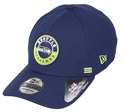 New Era NFL SEATTLE SEAHAWKS Authentic 2020 Sideline 39THIRTY Stretch Fit Road Cap, Größe:S/M, Blue - Seattle Seahawks, S-M