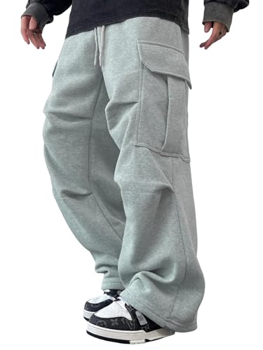 ZAFUL Men's Casual Cargo Pants Hiking Pants Workout Drawstring Jogger Sweatpants Athletic Pants Pocket