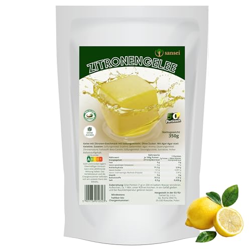 sansei Vegane Götterspeise Zuckerfrei Agar 350g (Zitrone)