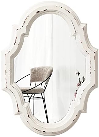 Vintage spiegel ovaal met decoratieve messing rand en hoofdje - Froufrou's