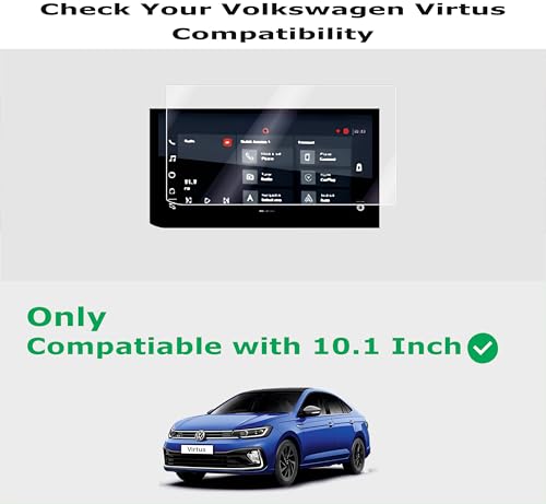Image of OHAYO Screen Protector for Volkswagen Virtus 10.1 Inch Infotainment Touchscreen Display | 9H Hardness Military-Grade Scratch Resistant Protective Film | Anti-Fingerprint HD Clear Navigation Screen Guard | Compatible with Volkswagen Virtus All Variants | Not Tempered Glass