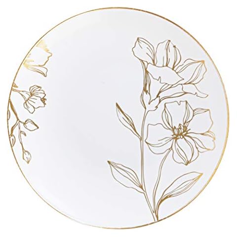 PLASTICPRO White Floral Design Party Plates Cover