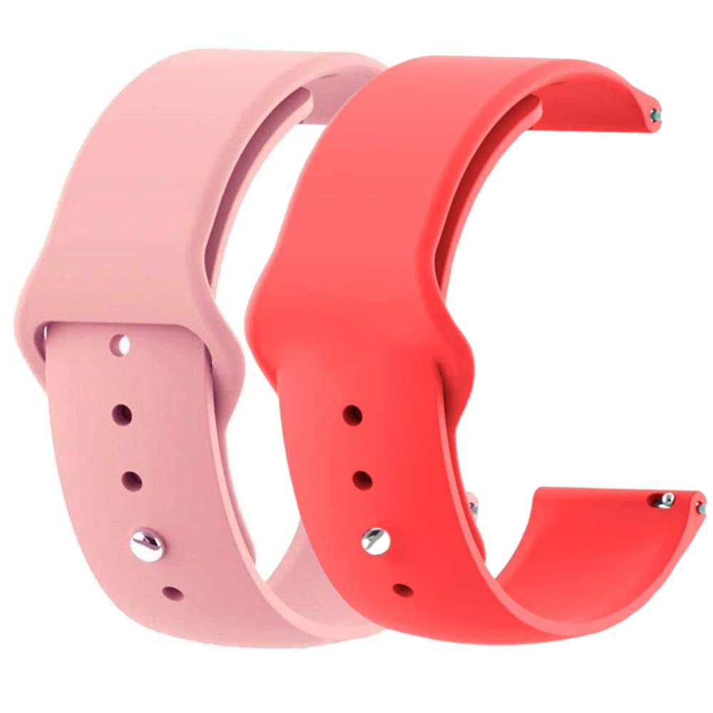 T TECLUSIVE Luxury Sports Silicone Strap Band Compatible for Noise Colorfit Pro 4 / Colorfit Pro 4 Max | Soft Rubber Silicon Band | Combo Pack of 2 (Pink and Red)-image-23